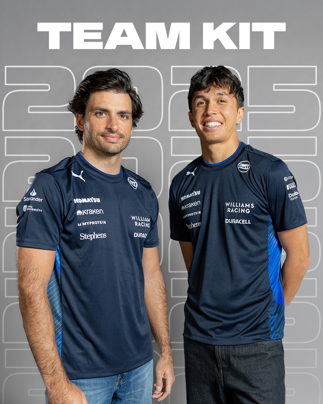 เสื้อ F1 ทีม Williams ปี 2025 Alex Albon Caloz Sainz